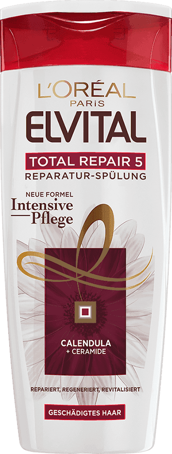 Pflege Fuer Strapaziertes Bis Geschaedigtes Haar Shampoo 5 Elvital Total Repair Packshot